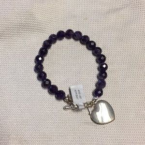Things Remembered Amethyst Heart Toggle Bracelet